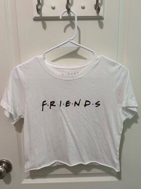 Friends Logo White Crop Tee